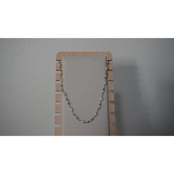 Freshwater Pearl Blue Charm Necklace - Picture 6 of 8